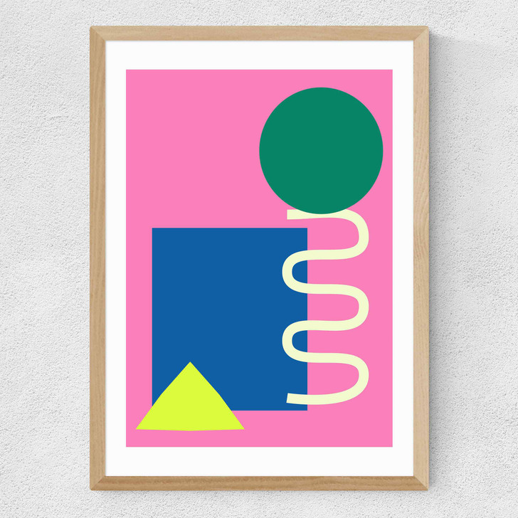 Playful Collage Medium Oak Frame