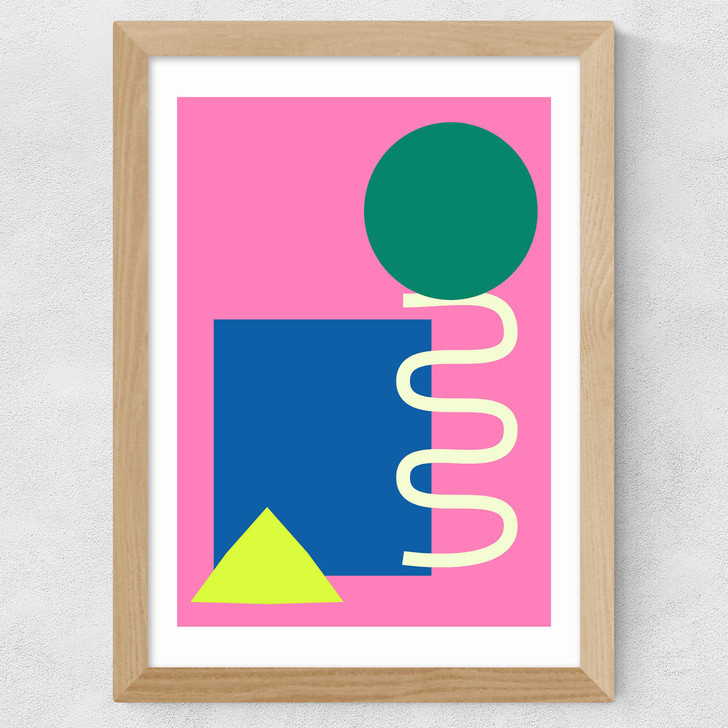 Playful Collage Wide Oak Frame