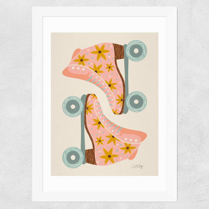 Blush/Mint Retro Rollerskates Wide White Frame Blush/Mint Retro Rollerskates Wide White Frame