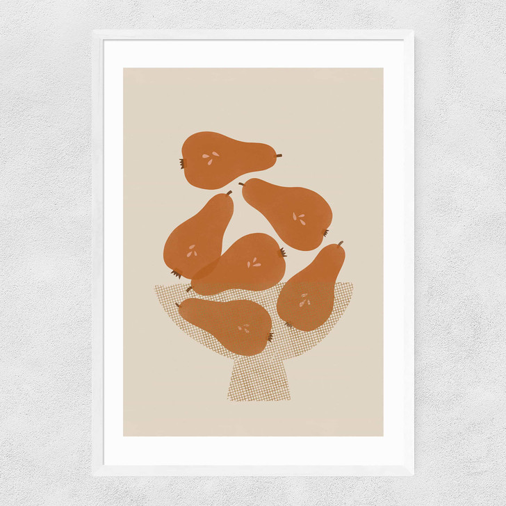 Pear Bowl Narrow White Frame