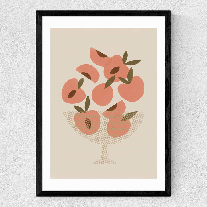 Peach Bowl Medium Black Frame