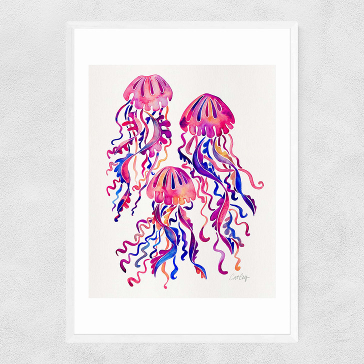 Magenta Jellyfish Narrow White Frame Magenta Jellyfish Narrow White Frame
