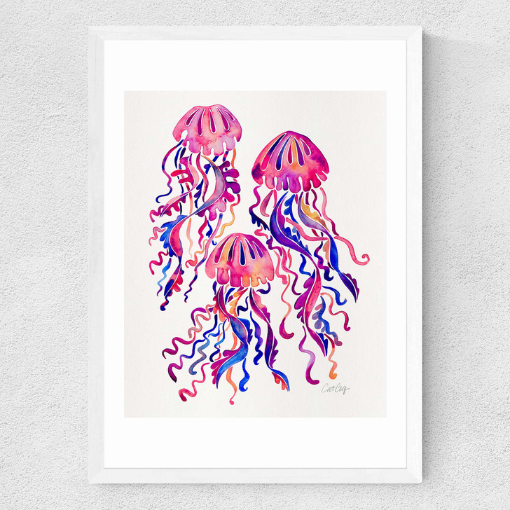 Magenta Jellyfish Medium White Frame Magenta Jellyfish Medium White Frame