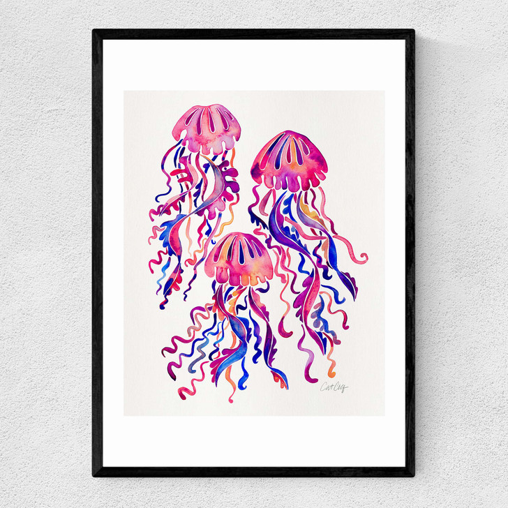 Magenta Jellyfish Narrow Black Frame