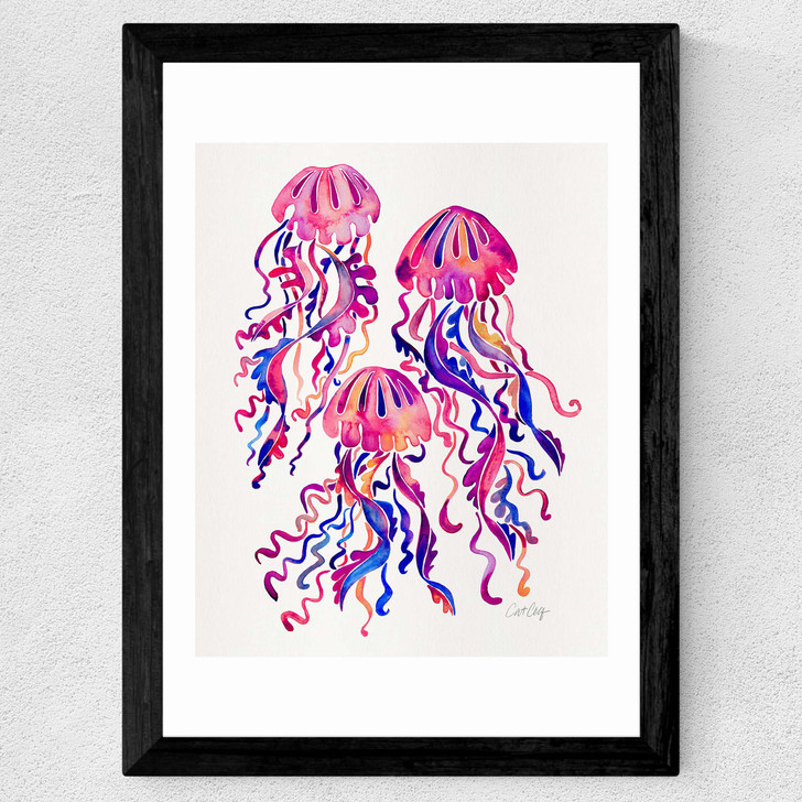 Magenta Jellyfish Wide Black Frame