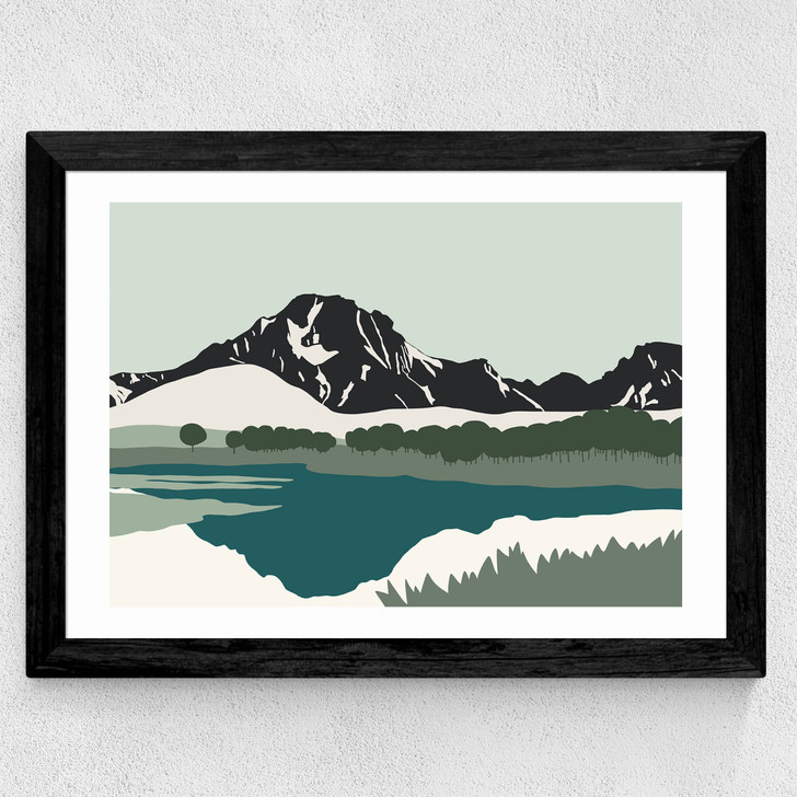 Tetons Mount Moran Wide Black Frame