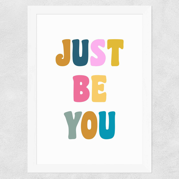 Just Be You Wide White Frame