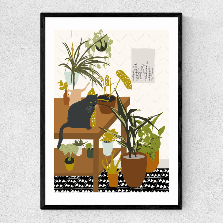 Cat House Plants Narrow Black Frame Cat House Plants Narrow Black Frame