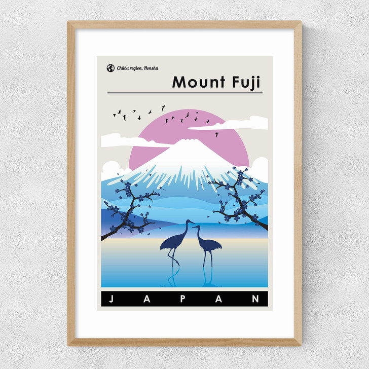 Mount Fuji Winter Narrow Oak Frame Mount Fuji Winter Narrow Oak Frame