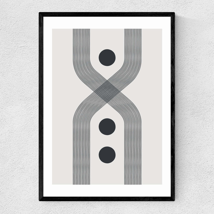 Abstract Lines Circle by The Crayon Studio Narrow Black Frame Abstract Lines Circle by The Crayon Studio Narrow Black Frame