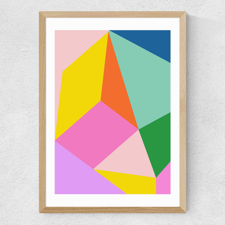 Geometric Abstraction No. 4 Medium Oak Frame