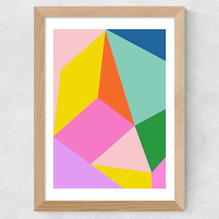 Geometric Abstraction No. 4 Wide Oak Frame