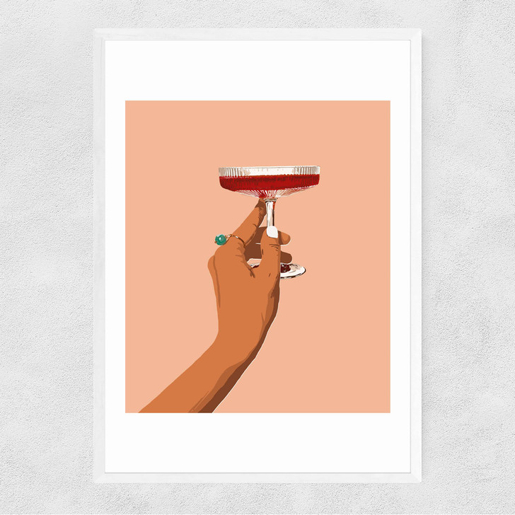 Cheers to Love Narrow White Frame Cheers to Love Narrow White Frame