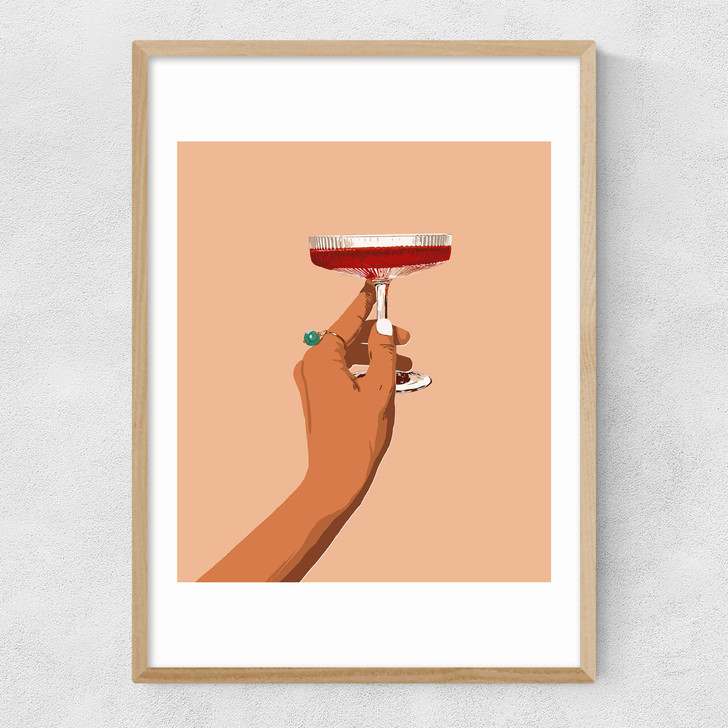 Cheers to Love Narrow Oak Frame