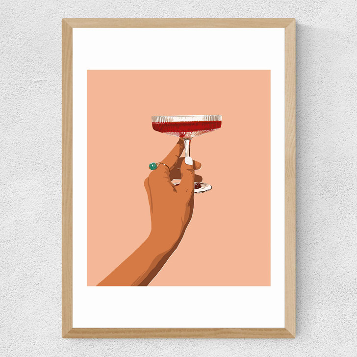 Cheers to Love Medium Oak Frame