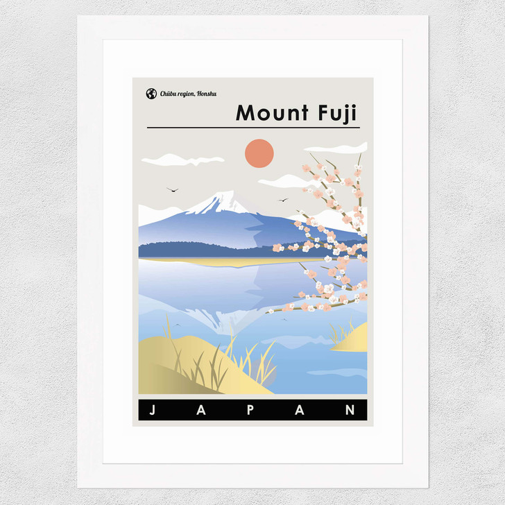 Mount Fuji Spring Wide White Frame
