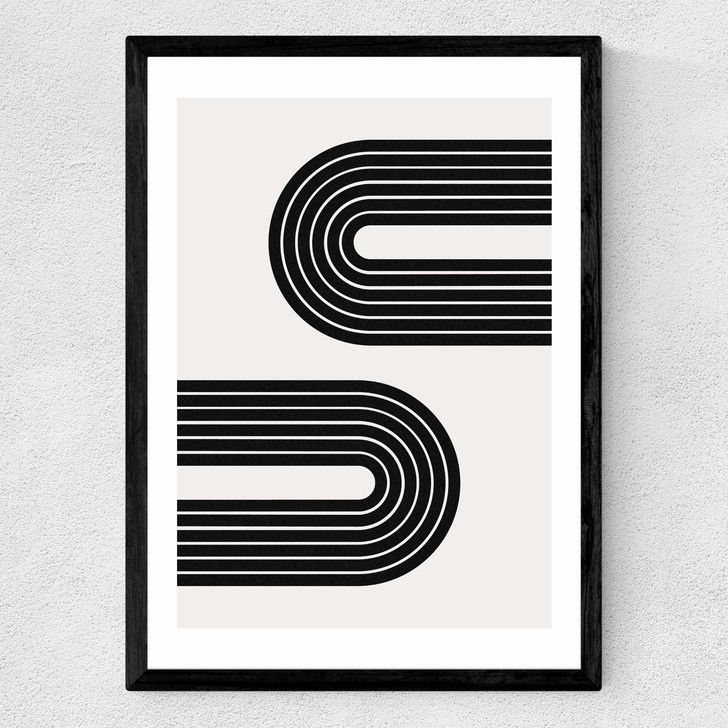 Abstract Rainbow Double Medium Black Frame