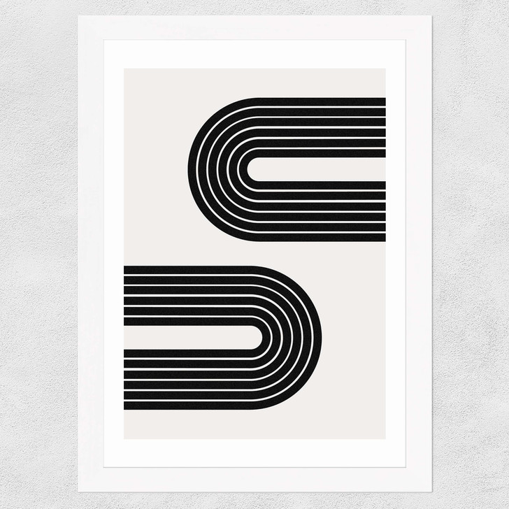 Abstract Rainbow Double Wide White Frame