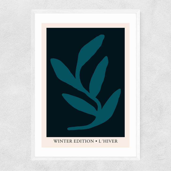L'Hiver Blue Narrow White Frame L'Hiver Blue Narrow White Frame