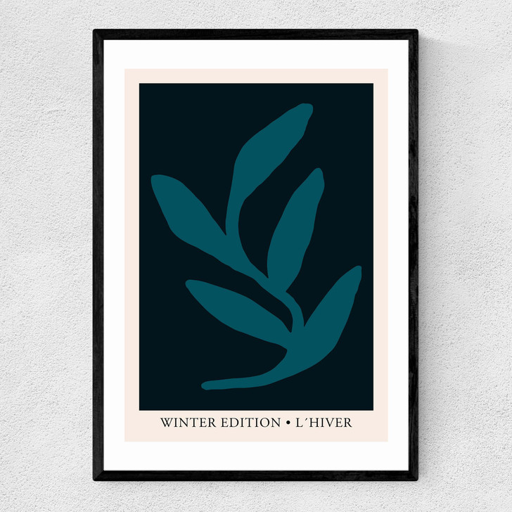 L'Hiver Blue Narrow Black Frame