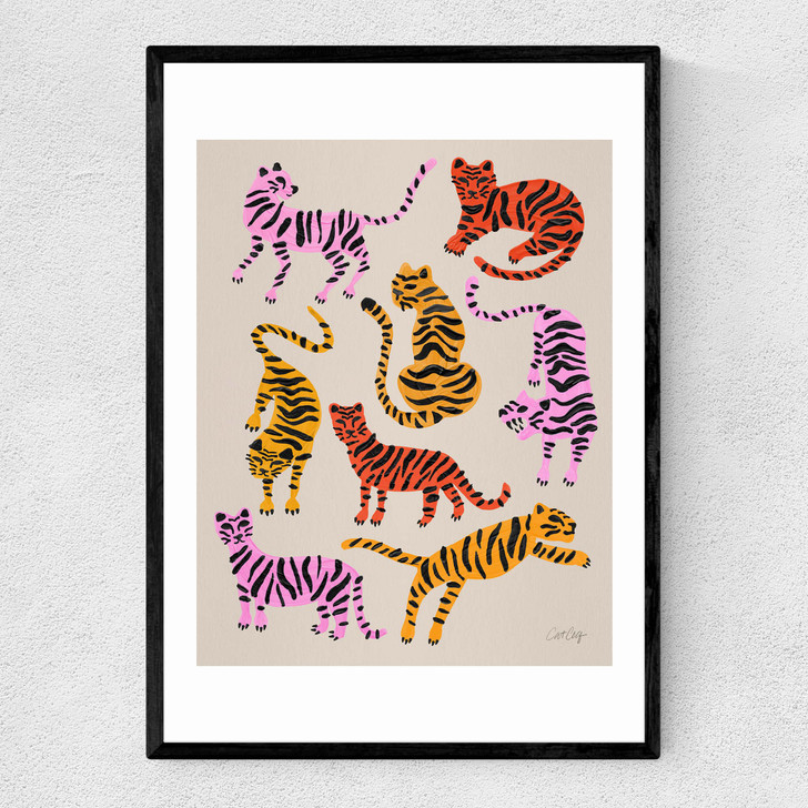 Pink Yellow Tiger Narrow Black Frame Pink Yellow Tiger Narrow Black Frame