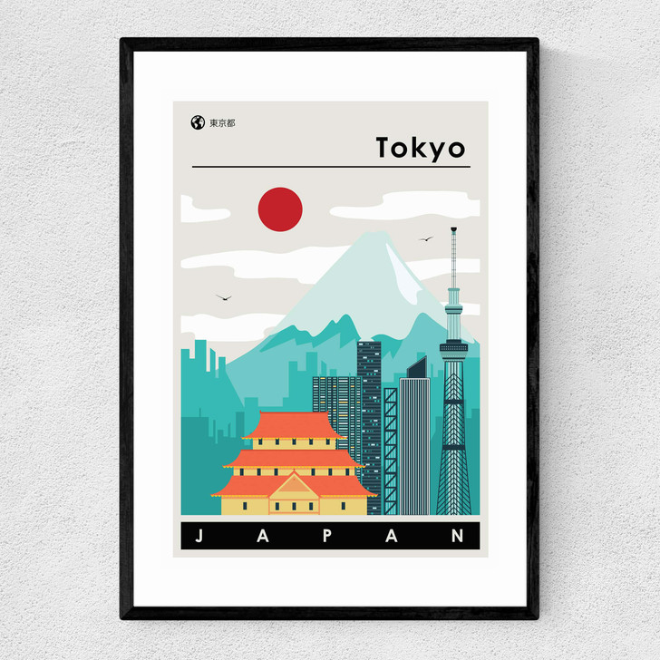 Tokyo Japan Narrow Black Frame Tokyo Japan Narrow Black Frame