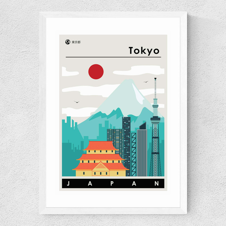 Tokyo Japan Medium White Frame Tokyo Japan Medium White Frame