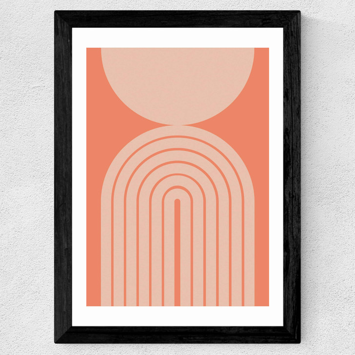 Abstract Rainbow Circle Terracotta Wide Black Frame Abstract Rainbow Circle Terracotta Wide Black Frame