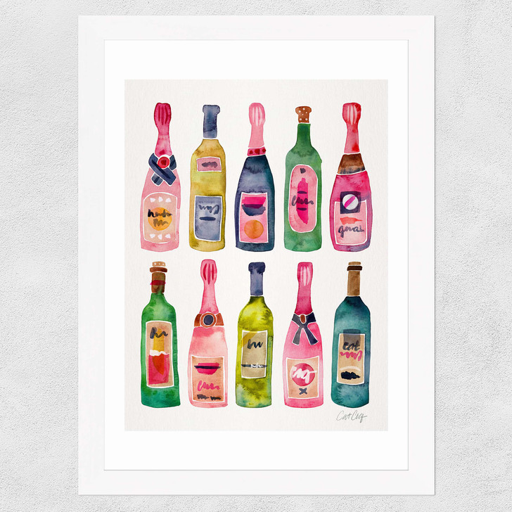 Champagne by Cat Coquillette Wide White Frame Champagne by Cat Coquillette Wide White Frame