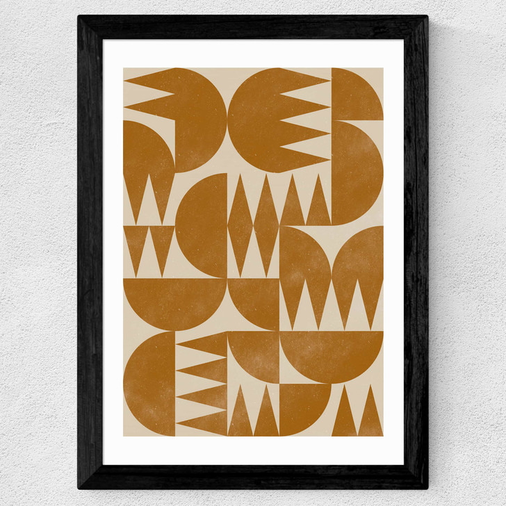 Woodblock Pattern Wide Black Frame