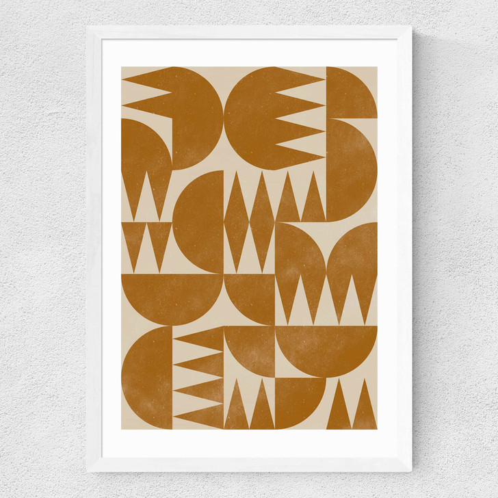 Woodblock Pattern Medium White Frame