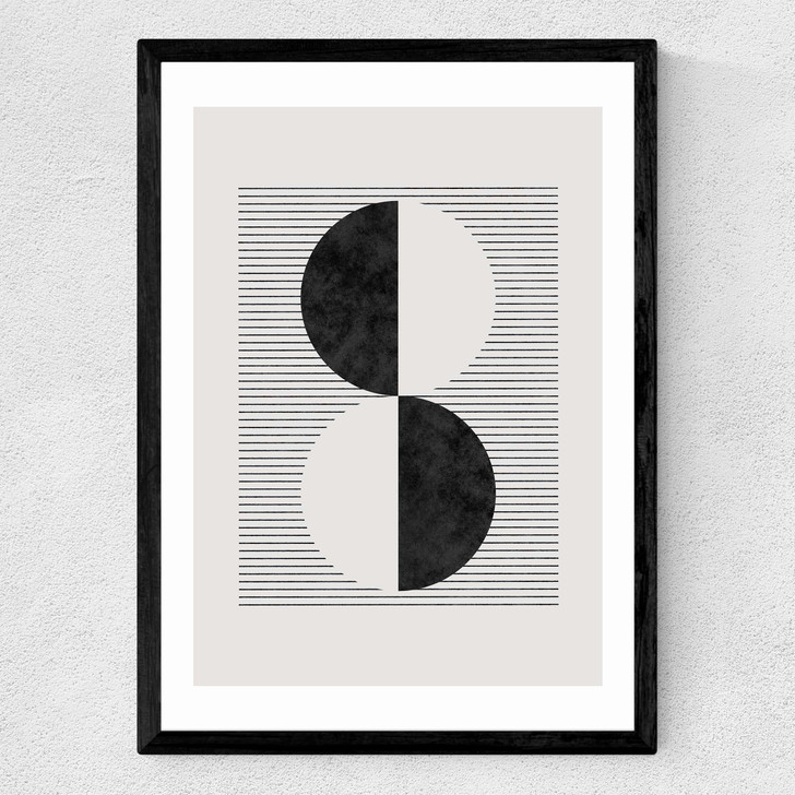 Abstract Circles Medium Black Frame Abstract Circles Medium Black Frame