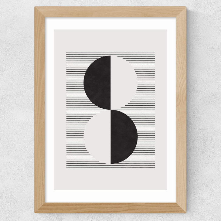 Abstract Circles Wide Oak Frame Abstract Circles Wide Oak Frame