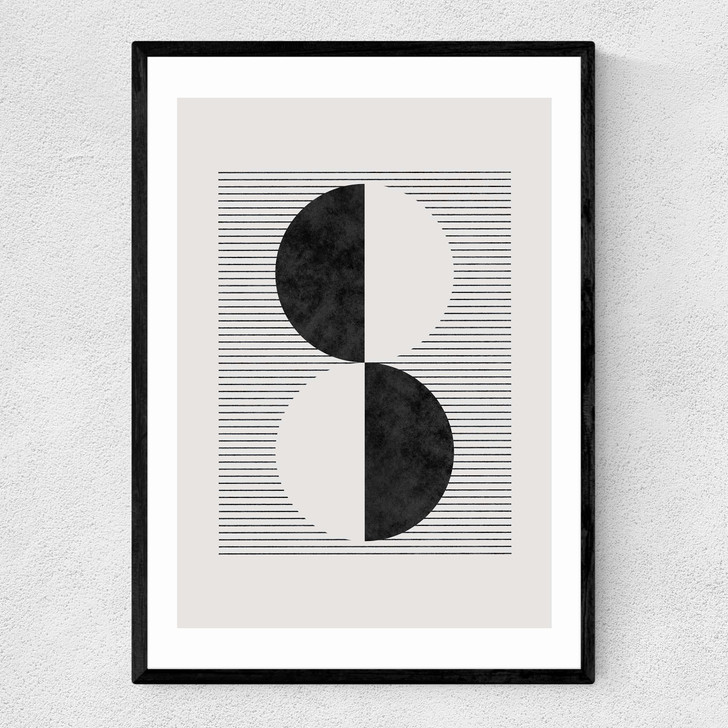 Abstract Circles Narrow Black Frame
