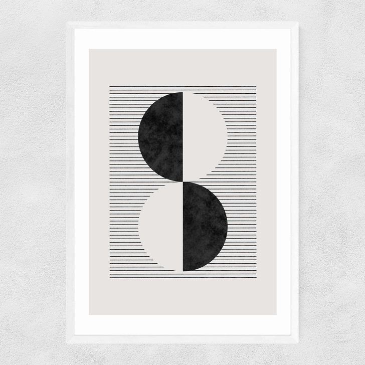 Abstract Circles Narrow White Frame