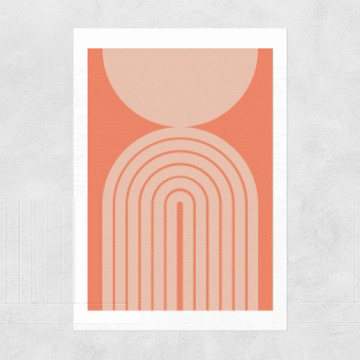 Abstract Circles Wide White Frame