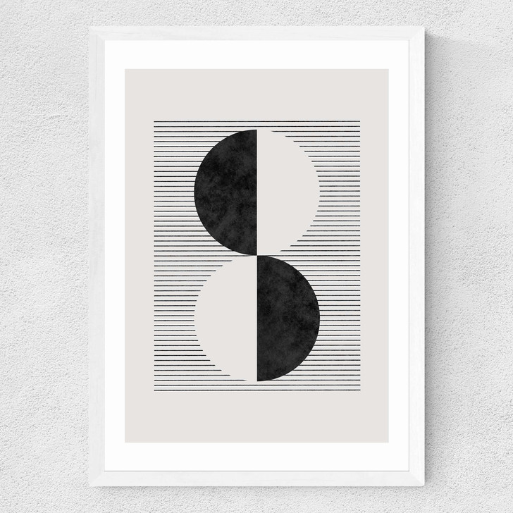 Abstract Circles Medium White Frame