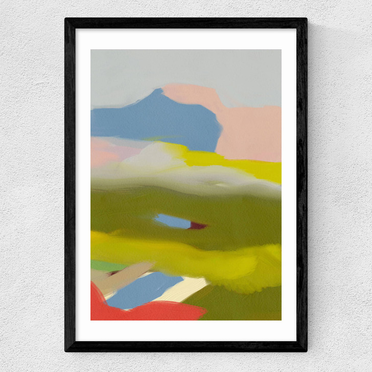 Landschaft Bunt III Medium Black Frame