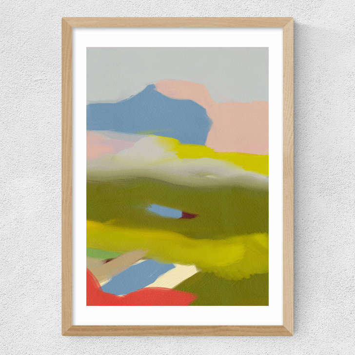 Landschaft Bunt III Medium Oak Frame