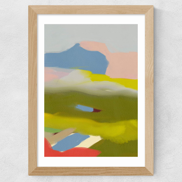 Landschaft Bunt III Wide Oak Frame