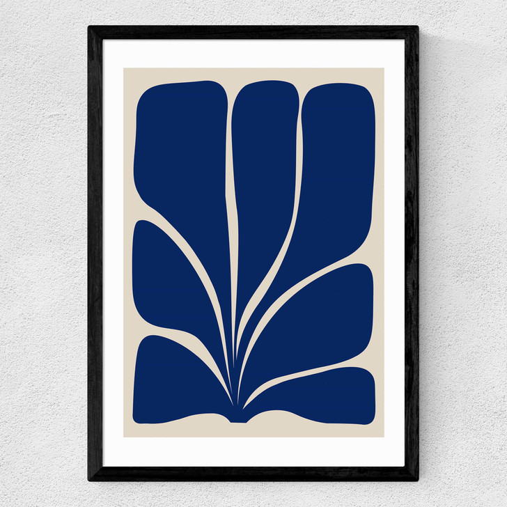 Seven Leaf Plant Medium Black Frame