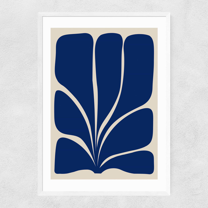 Seven Leaf Plant Narrow White Frame