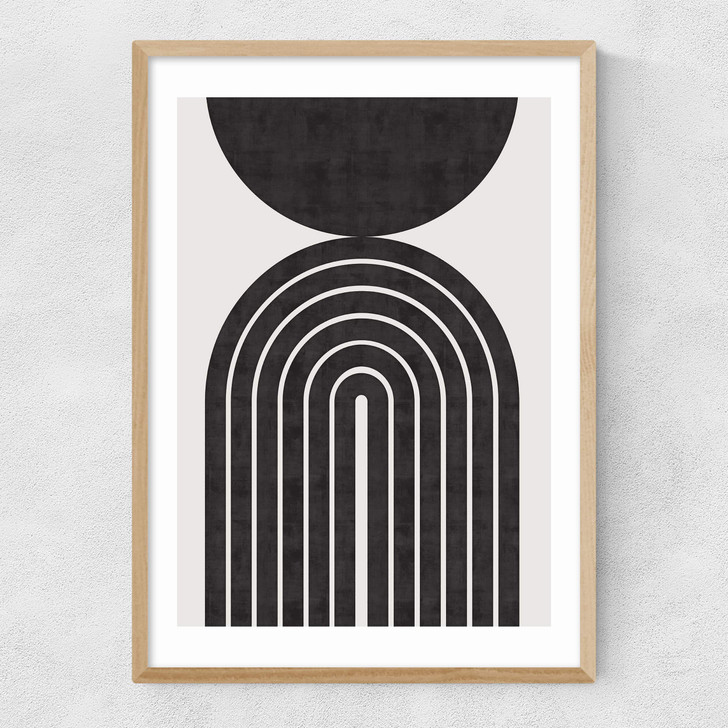 Abstract Rainbow Circle Narrow Oak Frame Abstract Rainbow Circle Narrow Oak Frame