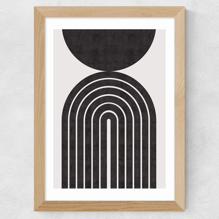 Abstract Rainbow Circle Wide Oak Frame Abstract Rainbow Circle Wide Oak Frame