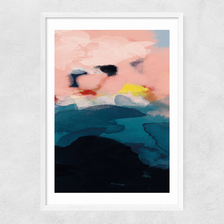 Abstract Landscape I Narrow White Frame Abstract Landscape I Narrow White Frame