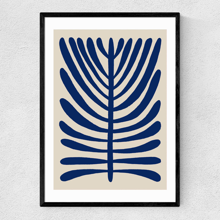 One Hundred-Leaved Plant II Narrow Black Frame