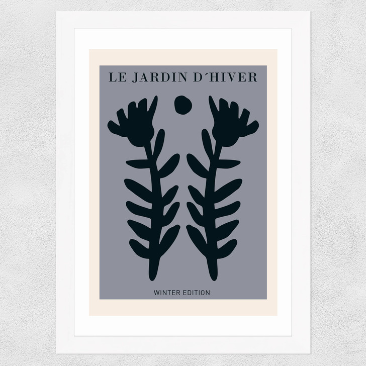 Le Jardin d'Hiver Blue Wide White Frame