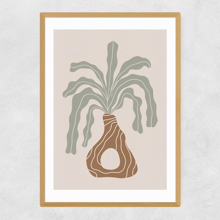 Modern Vase I Narrow Oak Frame Modern Vase I Narrow Oak Frame