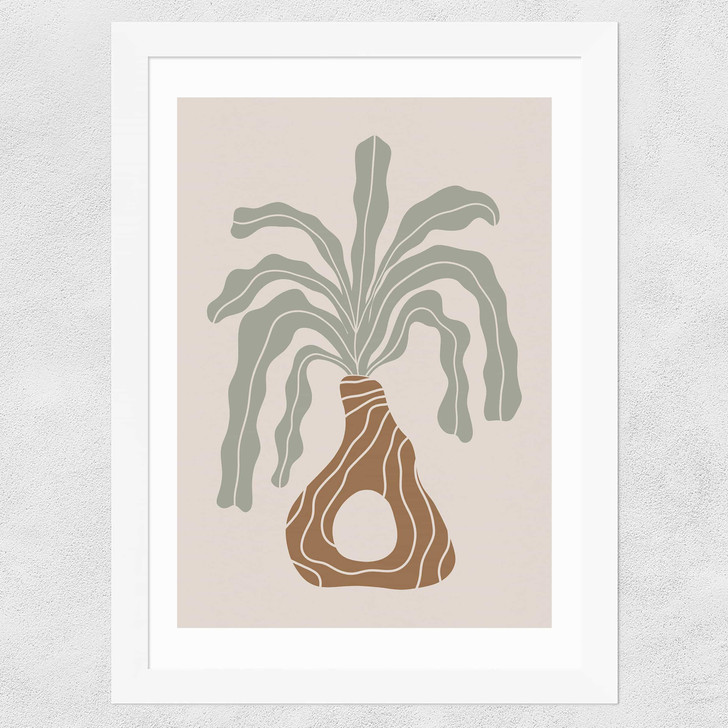 Modern Vase I Wide White Frame