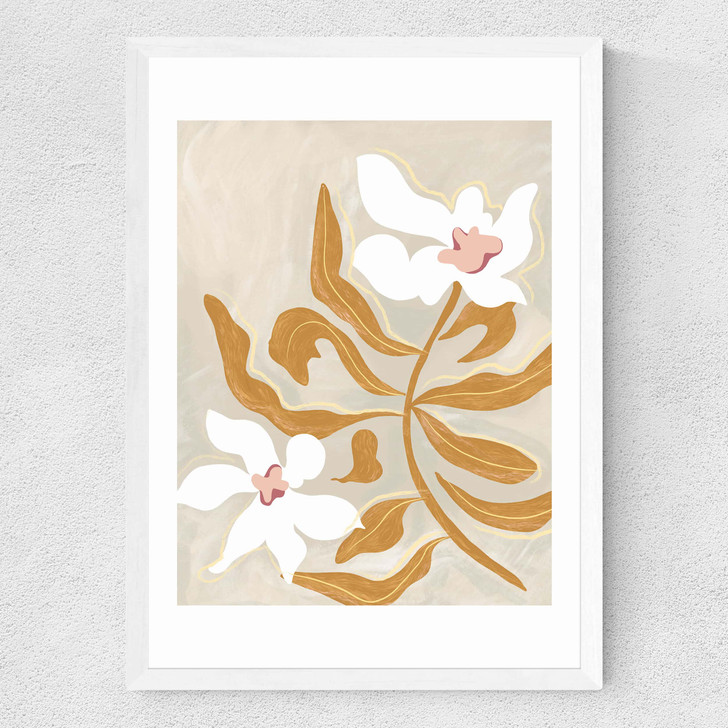 Flowers Flowers Flowers Medium White Frame